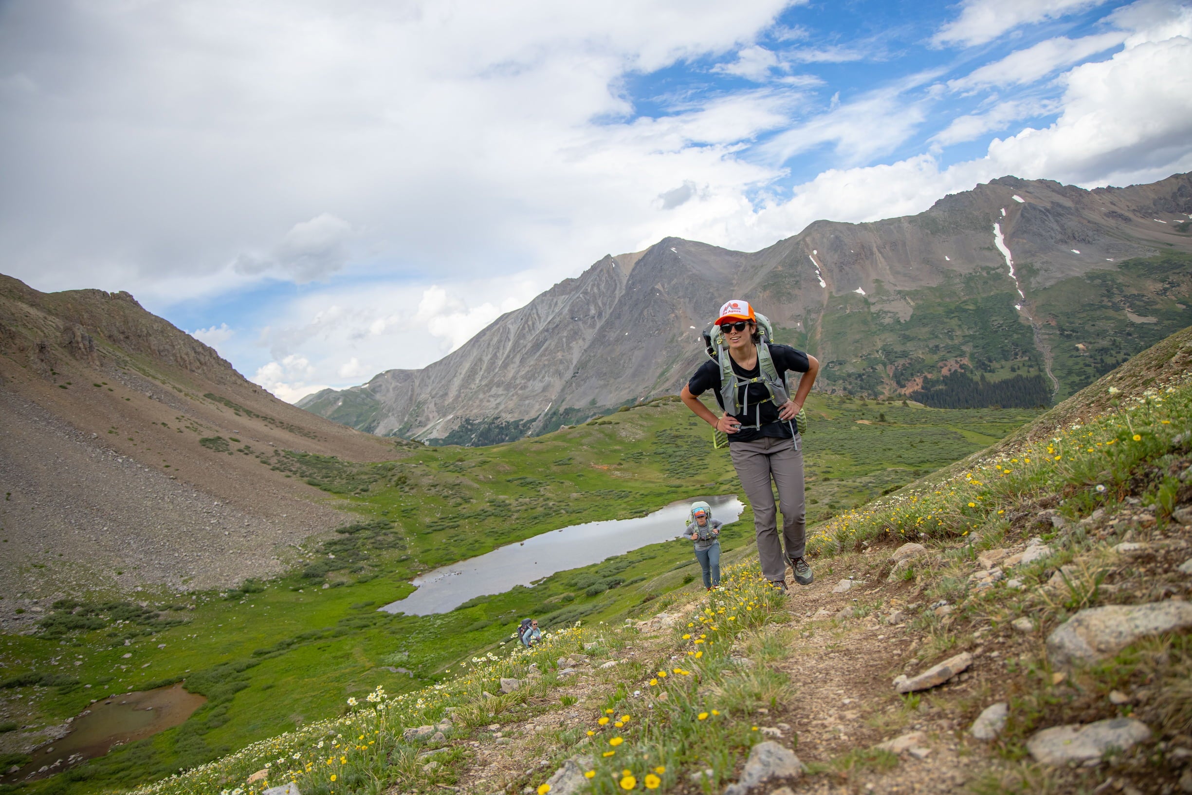 Hiking uphill with a sweetwater ultralight pack