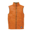 Orange Insulated vest with bronze zipper 