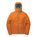 Orange jacket with a hood on a white background