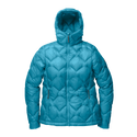 Blue geometric patterned hooded jacket