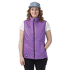 Woman wearing purple vest
