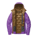 Purple jacket with a bronze liner unzipped, on a white background