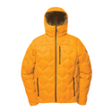 Yellow quilted jacket on a white background