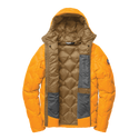 Yellow and Bronze Puffer Jacket Open