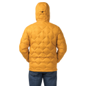 Yellow quilted jacket on a white background