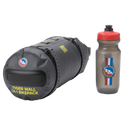 Gray Tiger Wall UL1 Bikepack and water bottle with branding on a white background