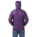 Dark purple quilted jacket on a white background