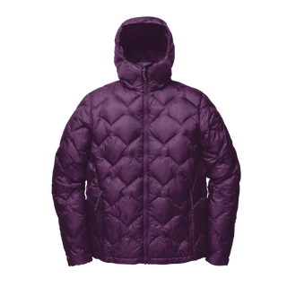 Purple quilted jacket on a white background